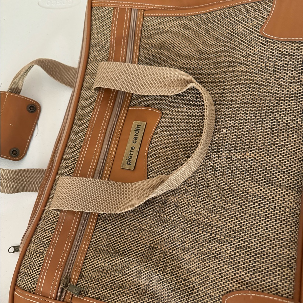 Vintage Pierre Cardin Brown and Tan Weekender Bag